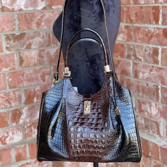 Brahmin Melbourne Celia cocoa satchel bag